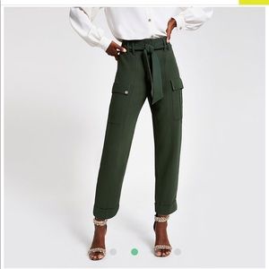 River Island Green utility trousers
